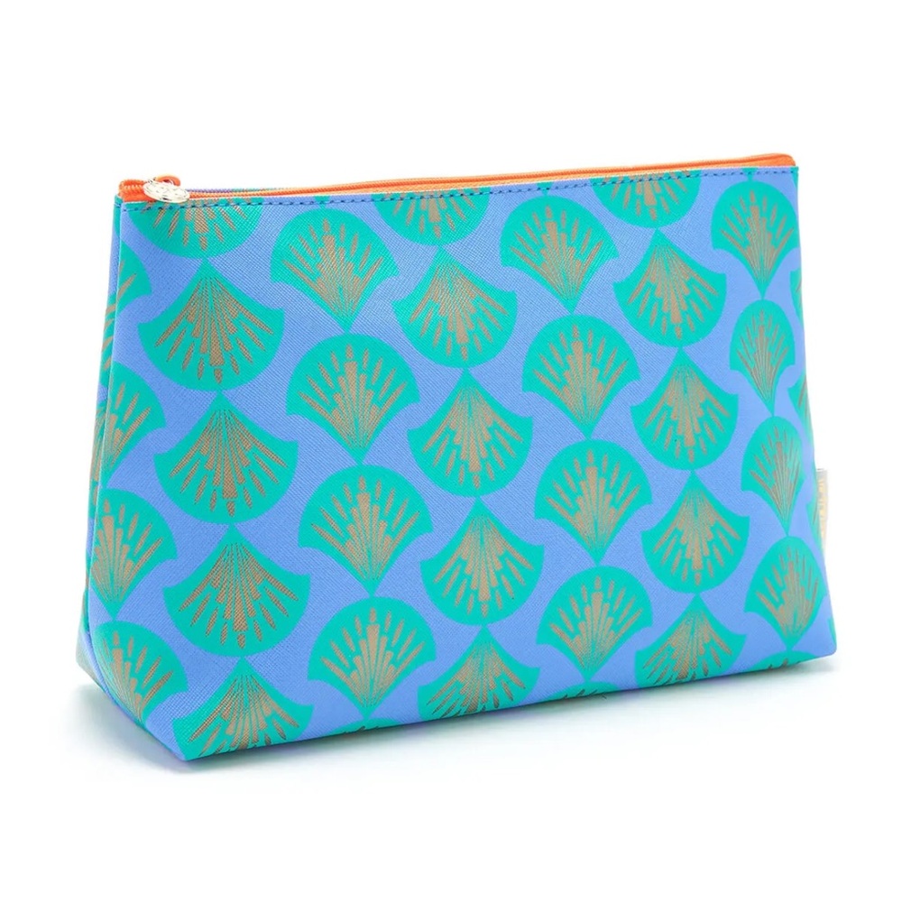 Victoria Green “MIA” Large Makeup Bag in Shell Aqua